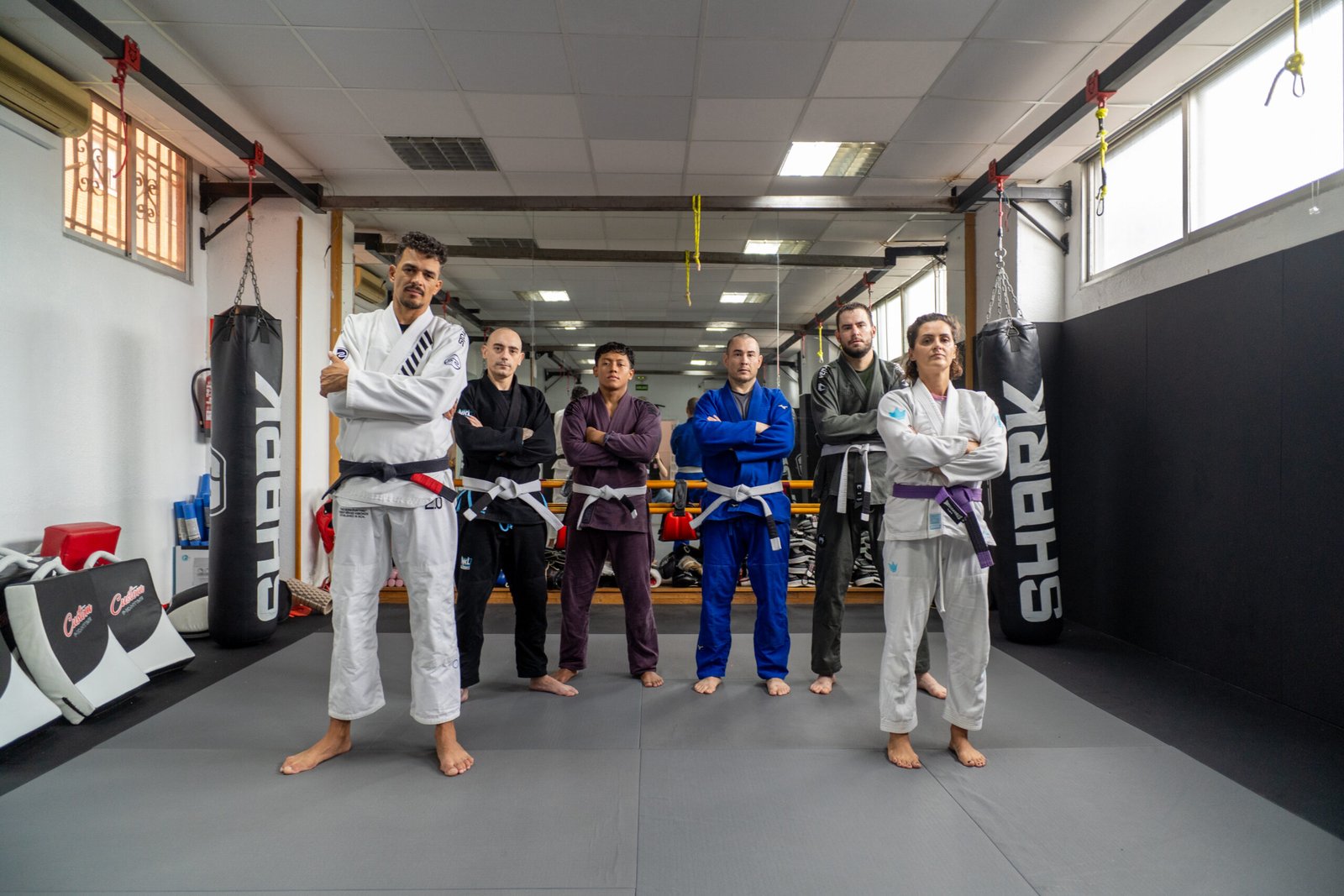 Equipo de Lotus Vallecas en el tatami de Shogun Fighters